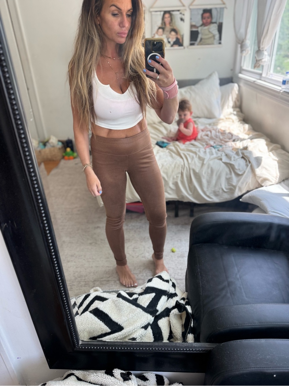 Hale Bob Brown Textured Leggings